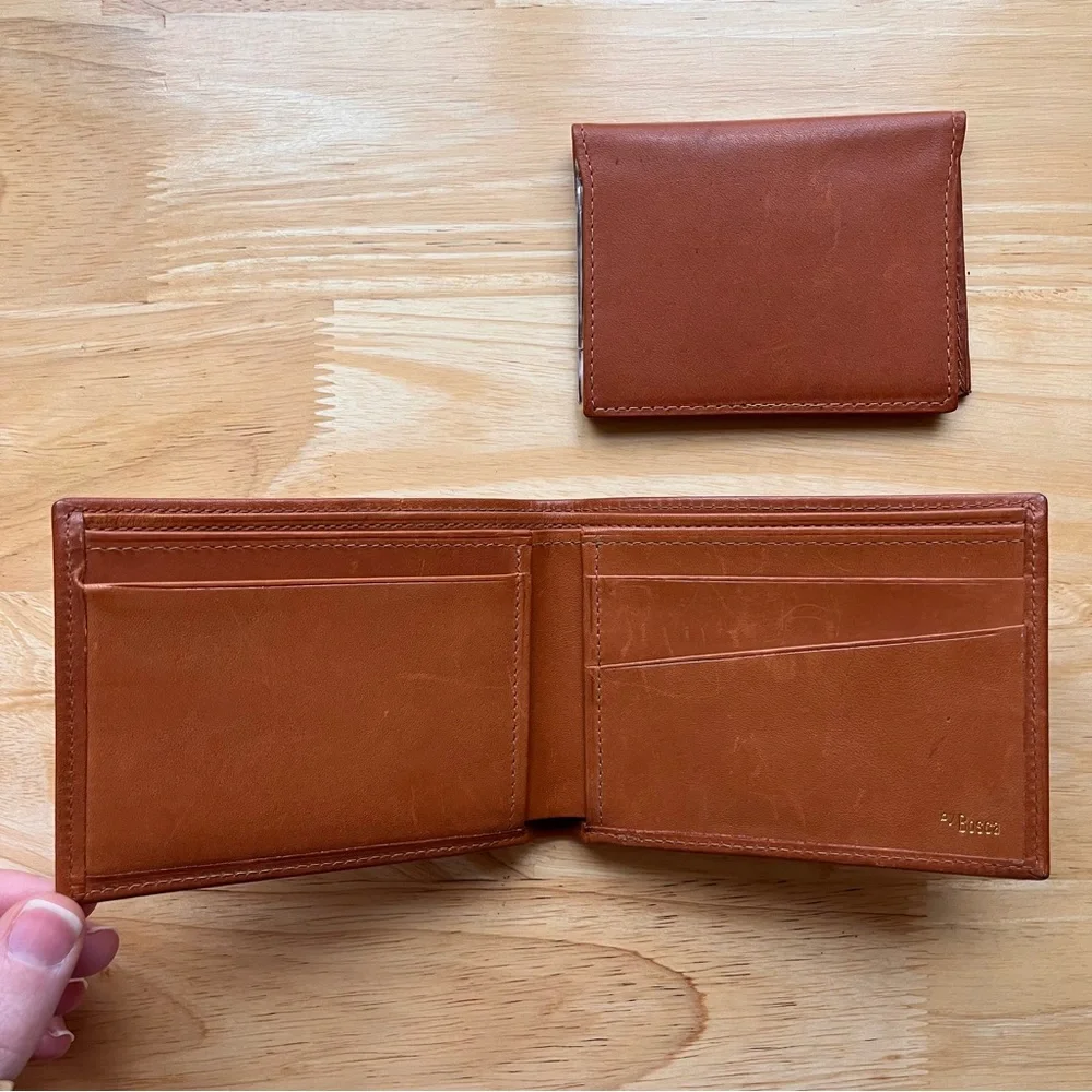 AMERICAN BELTING by BOSCA Italian Leather Bifold Wallet w/ Removable I.D. Insert